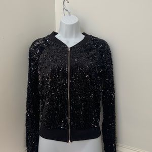 Vila Clothes Black Sequin Jacket